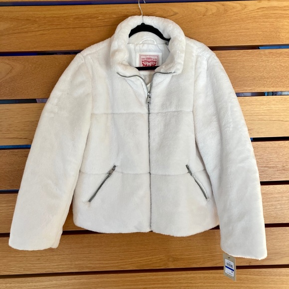 ✨Levi’s✨ White Softest (Faux) Fur Winter ❄️ Coat - Picture 13 of 14